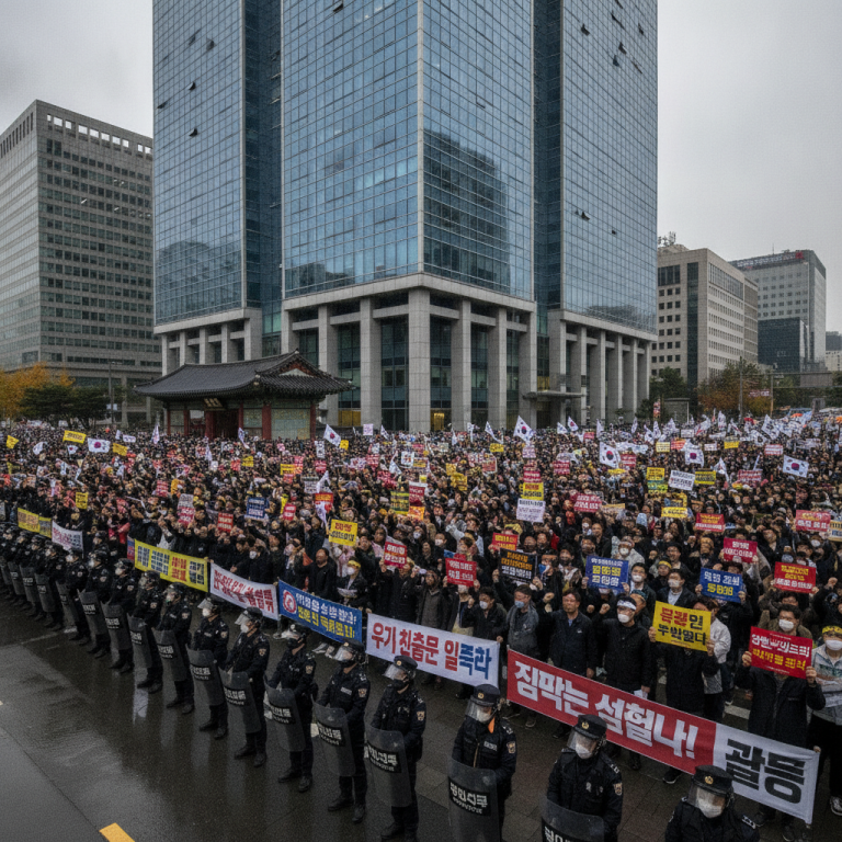 韓国で広がる「事前投票廃止」を叫ぶデモ