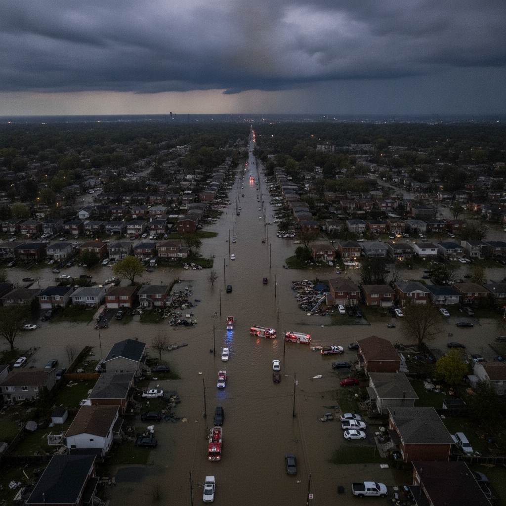 カナダ・モントリオール西部を襲った豪雨と洪水、2万世帯以上が停電